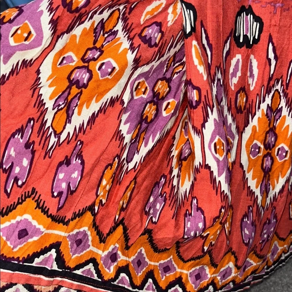 WD.NY Women’s Cream/Black/Multi Smocked A-Line Flowing Floral Midi Skirt… - Picture 7 of 7